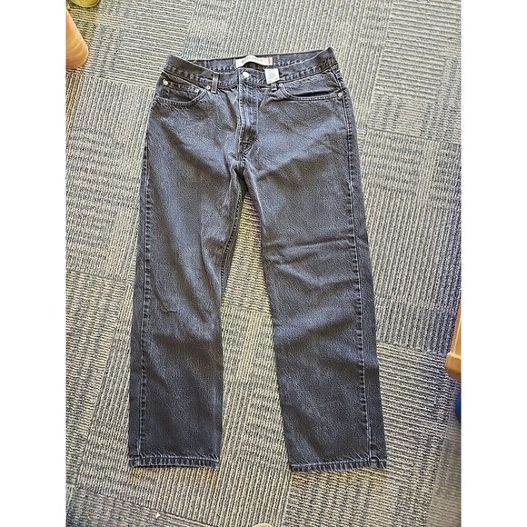 Levi's 505 Regular Fit Jeans Men's‎ W36 L30 Black Wash Denim Pants - Picture 1 of 6